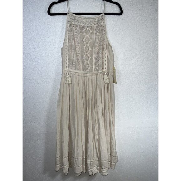 BOG Collective Lavanda Dress Bohemian Boho Crochet Cream Color NWTS $184 X - Picture 2 of 9